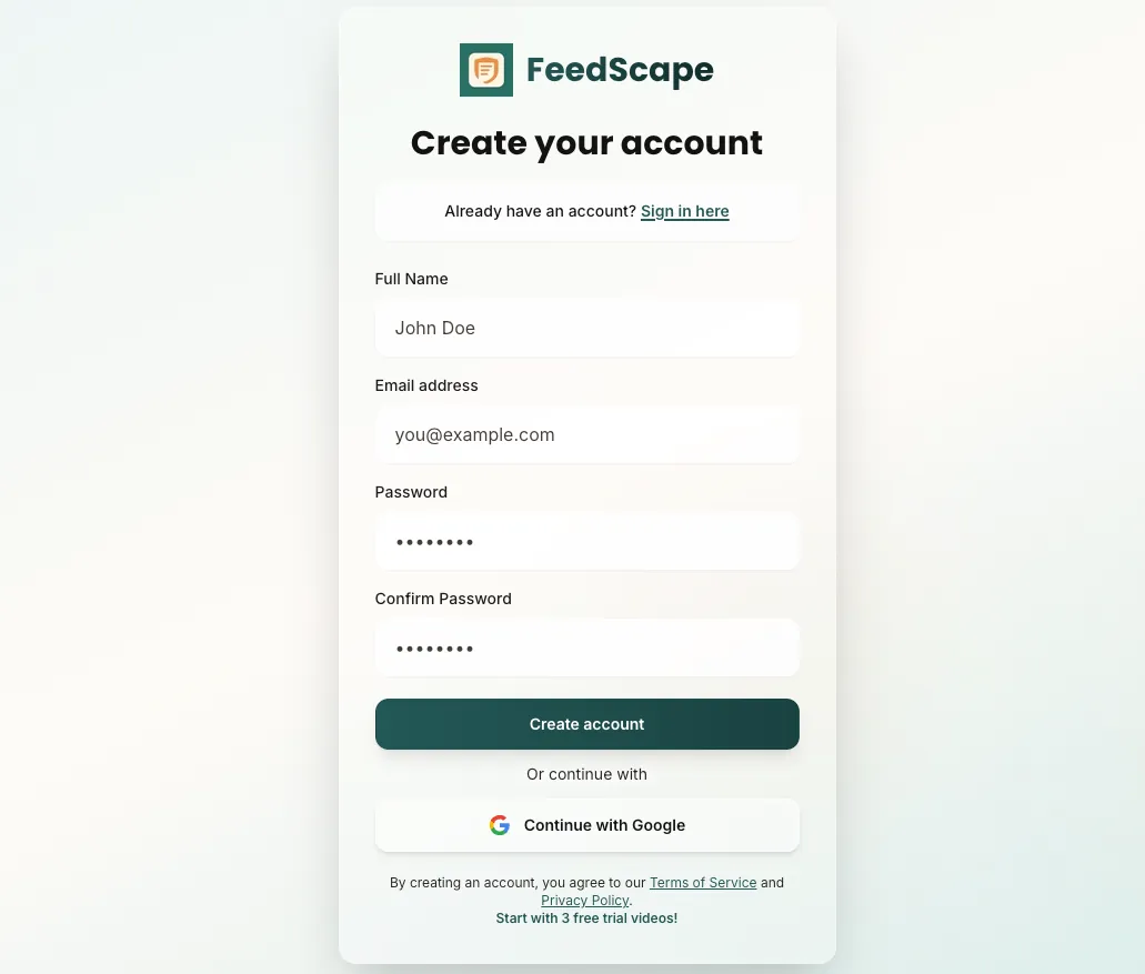 Registration process