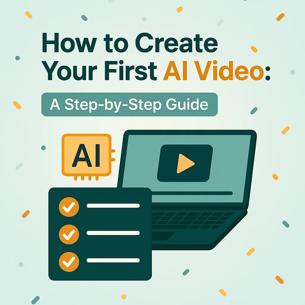 Step-by-step guide showing video creation process from start to finish