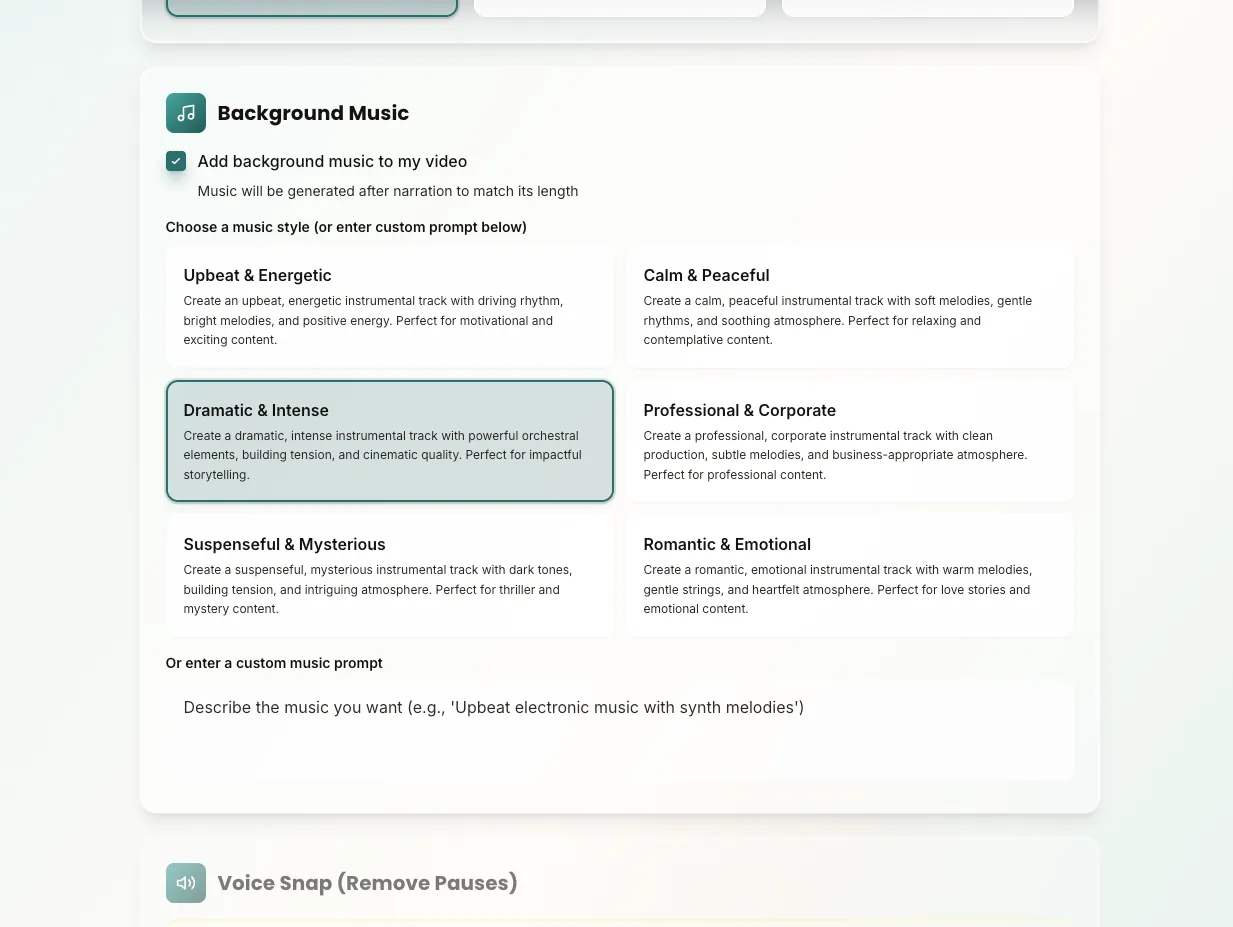 Voice selection interface